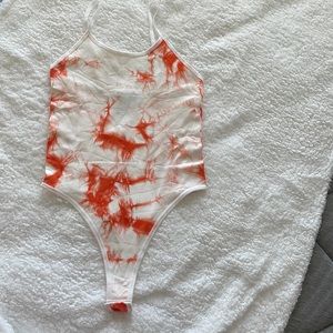 White/Orange bodysuit (thong)